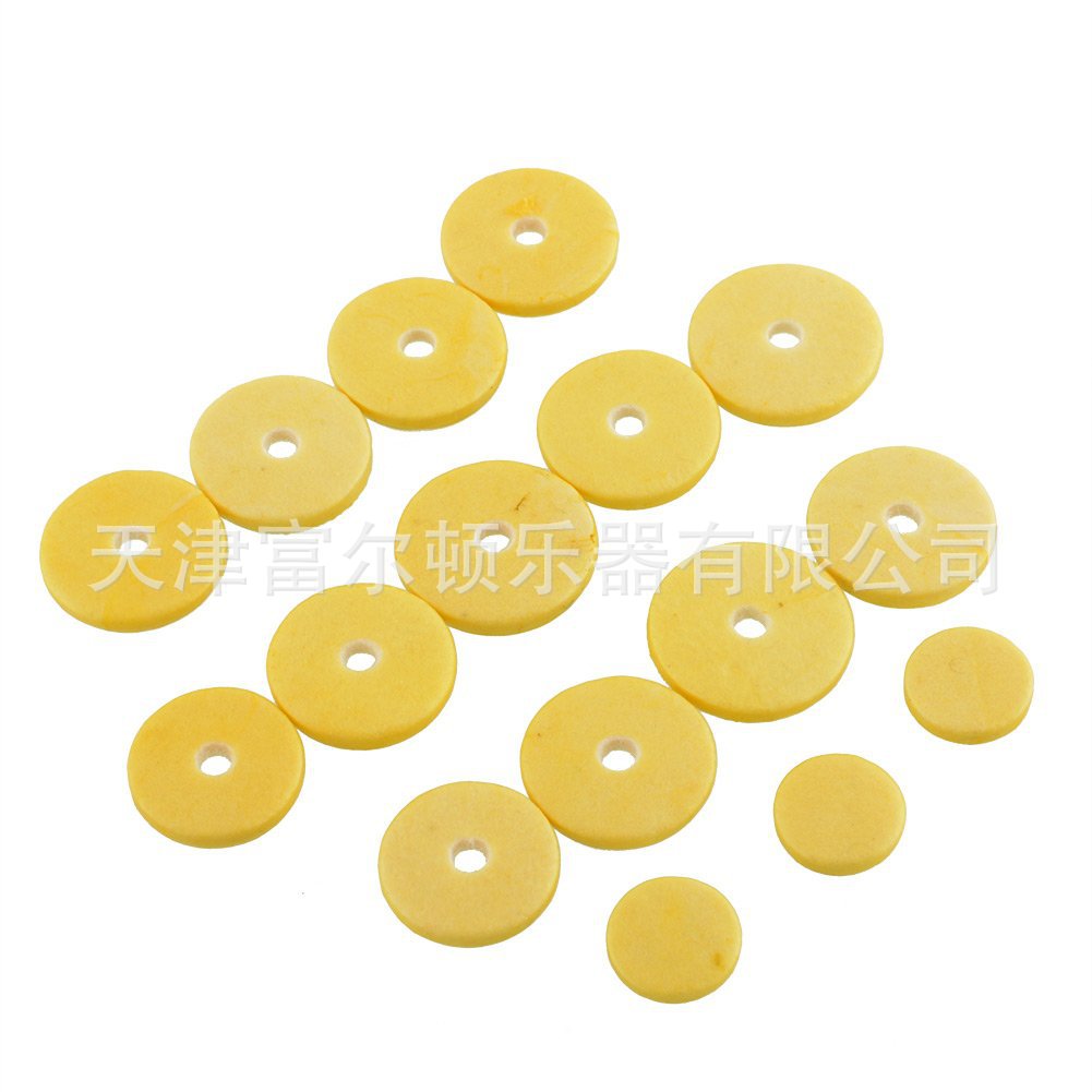 Flute Key Pad Set, Yellow, 16 Pieces, Casing Material