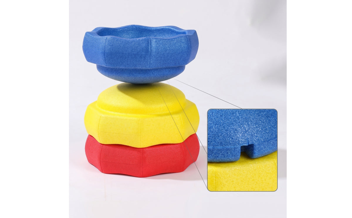 3 Pieces Lightweight Stepping Stone with Anti-Slip Stickers Textured Balance Stepping Stones Stackable Play Equipment Safe for Playroom
