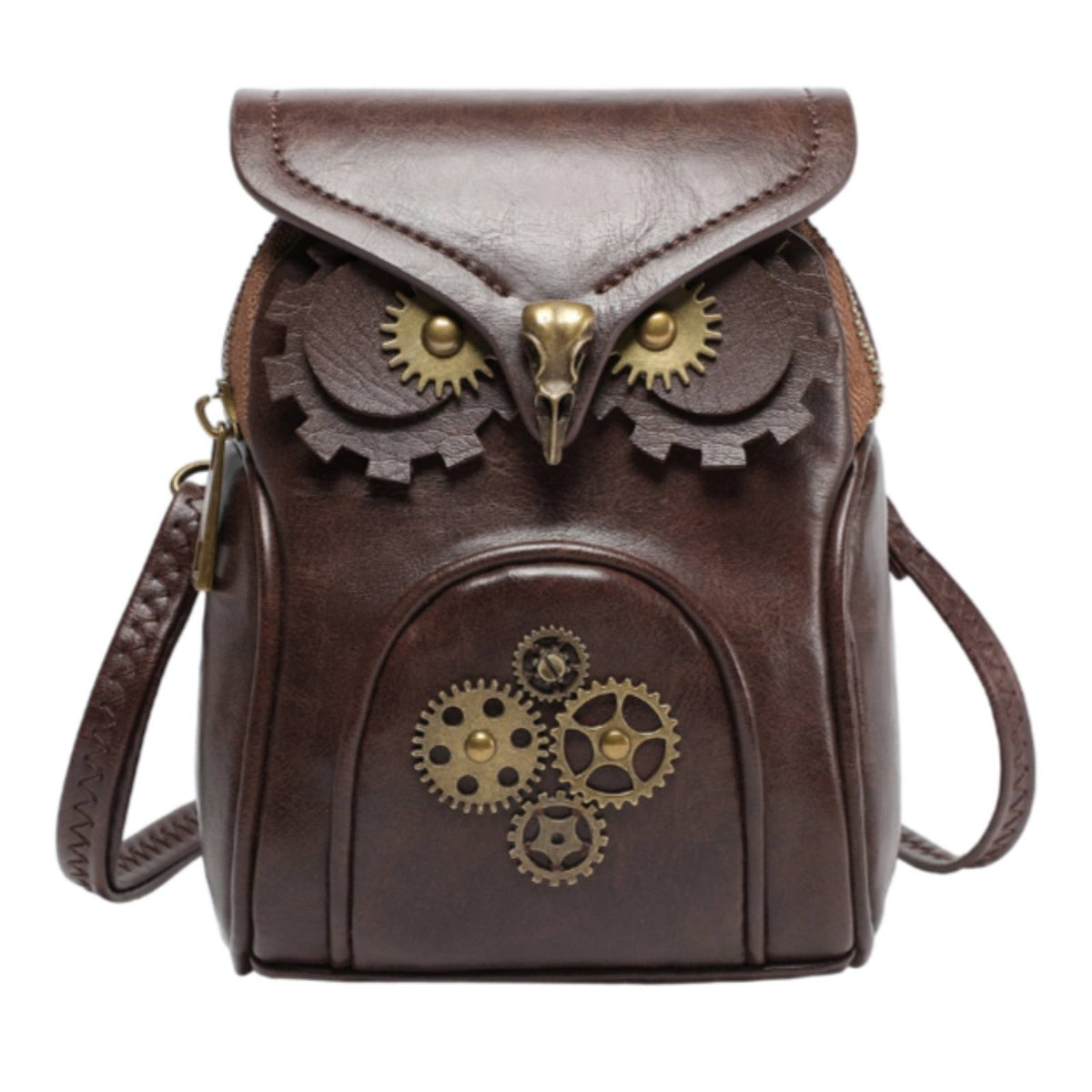 Owl Shoulder Bag with Adjustable Strap Compact Owl Handbag Pu Leather for Teens