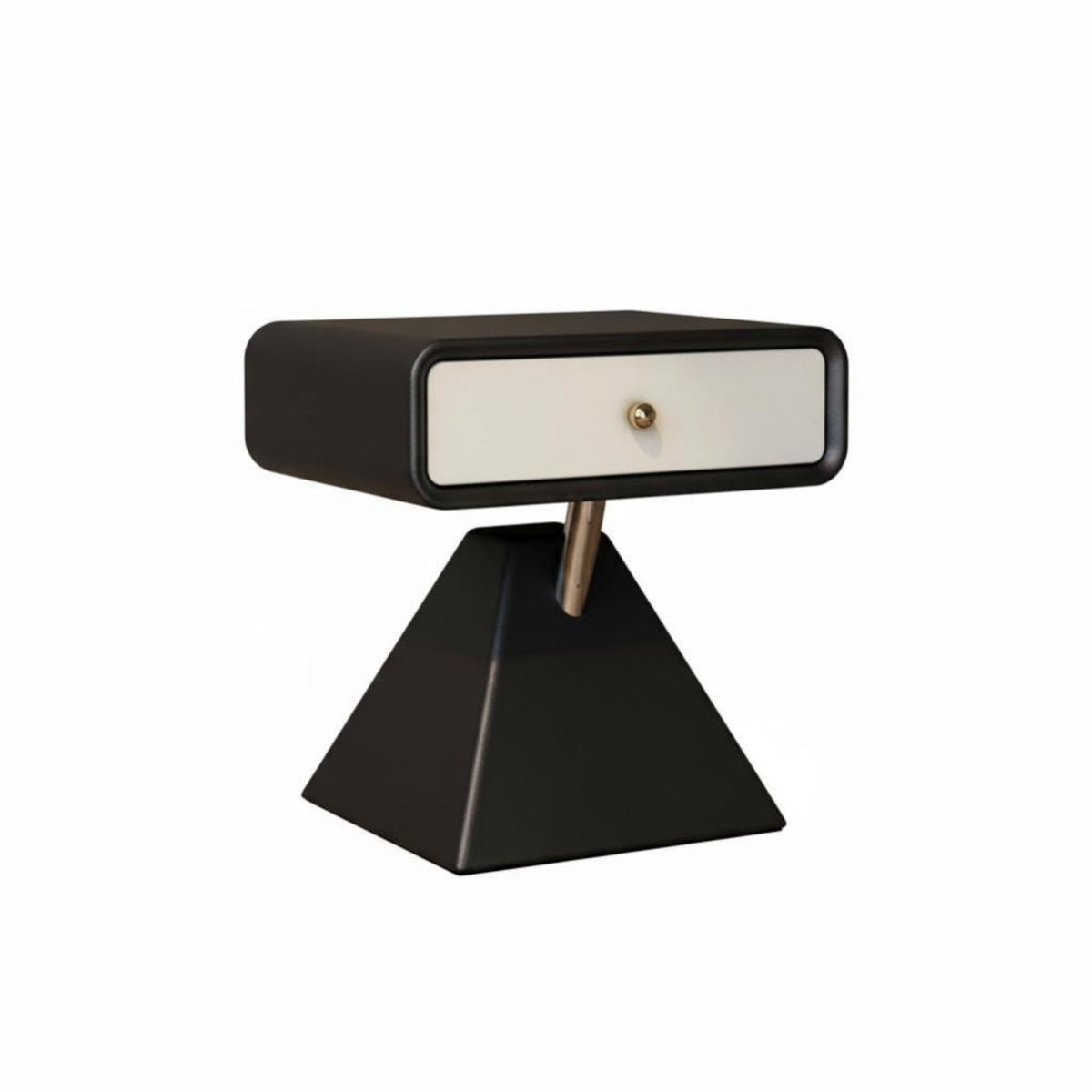Rounded Single-Drawer End Table Stylish Home Decor Nightstand Multifunctional