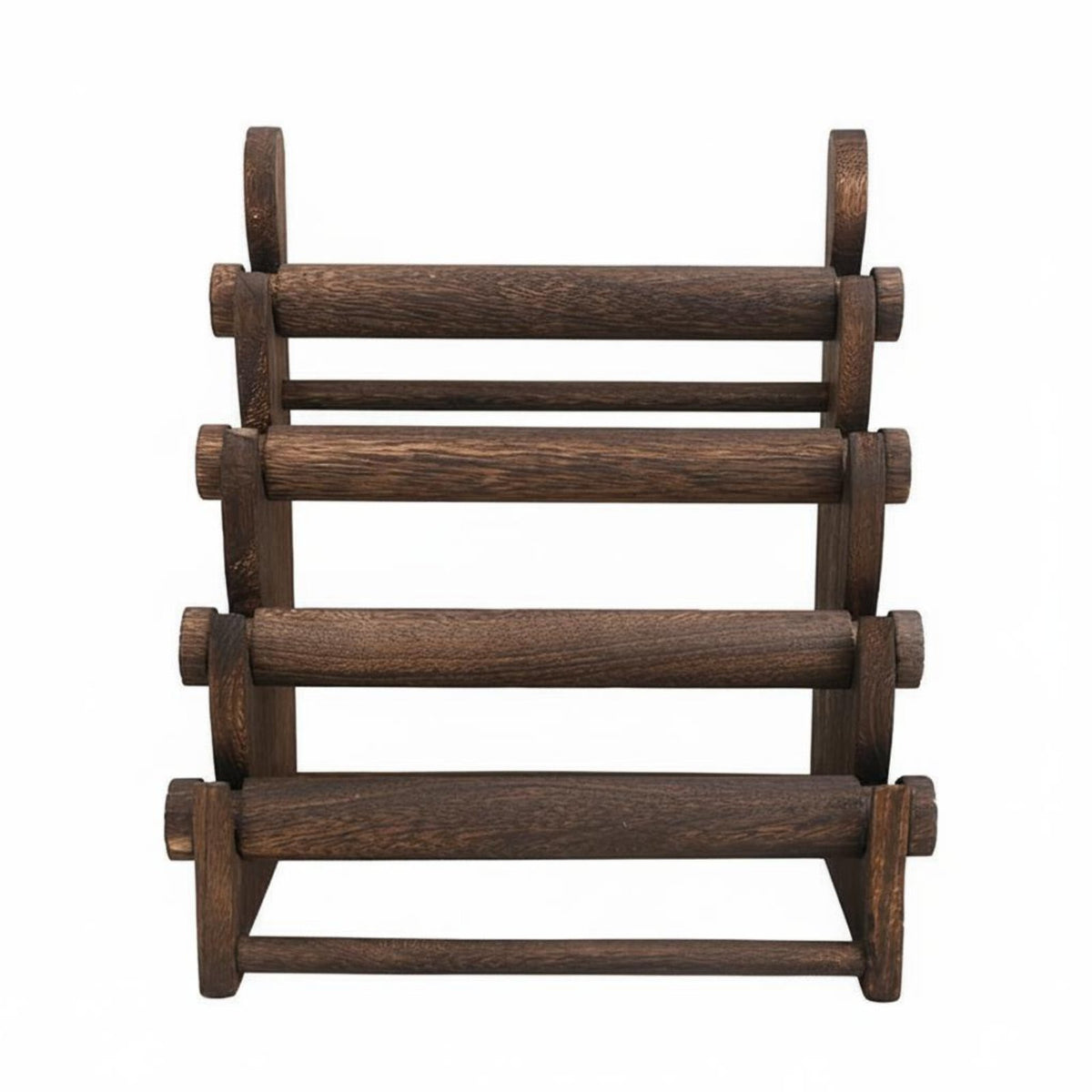 Multi-Tier Wooden Jewelry Display Rack Solid Wood Bracelet Display Stand Space Saving Bangle Storage Rack Sturdy for Tabletop