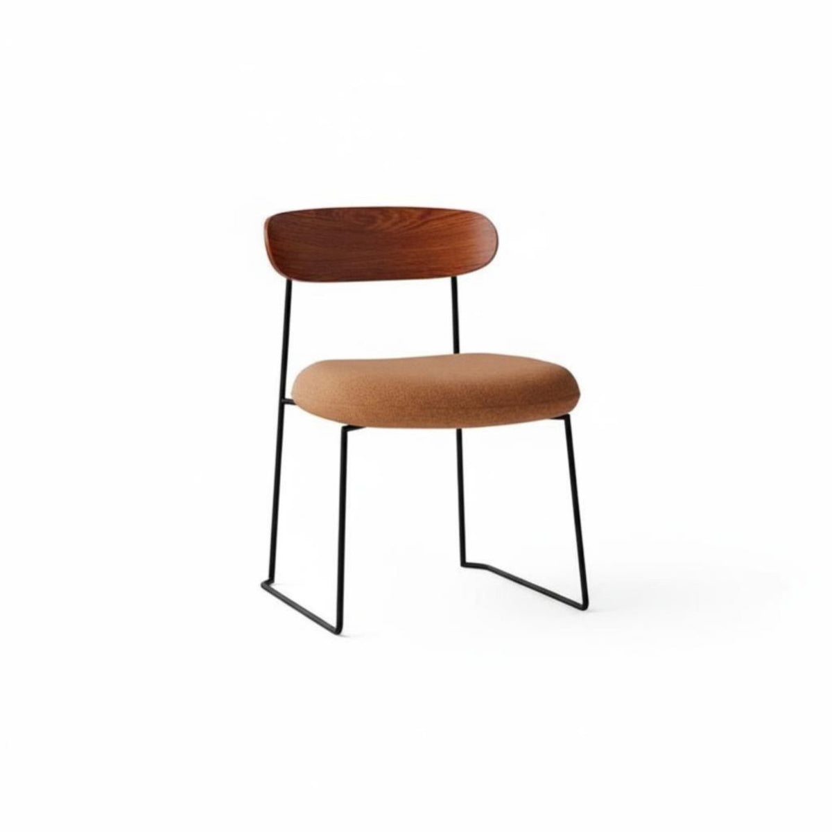 Curved Backrest Sled Chair Modern Design Indoor Furniture Stable Frame for Cafe