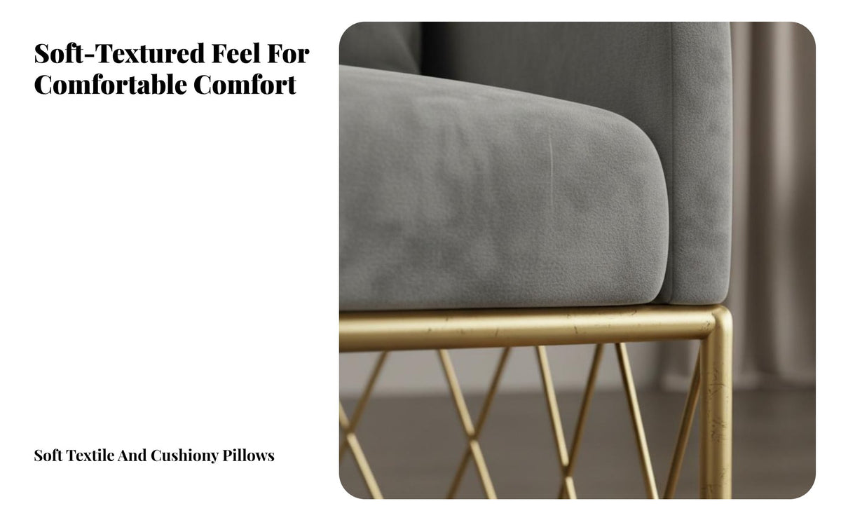 Light Luxury and design Thin-Frame Settee Minimalist Design Upholstered 2-Seater Settee Modern stylish Sofa Small Space Solution for Interior Designers, Apartment Dwellers, Living Room, Office, Reception Area, Boutique