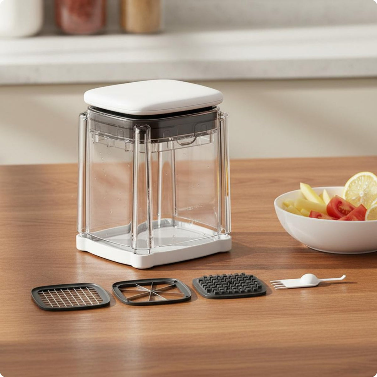 Manual Food Dicer with Container Multi-Functional French Fry Box