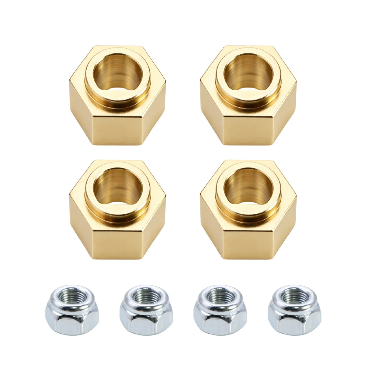 Replacement Axle Connector Precision Machined Brass Connector Hex-Shaped Car Parts for Hobbyists, off-Road Crawling