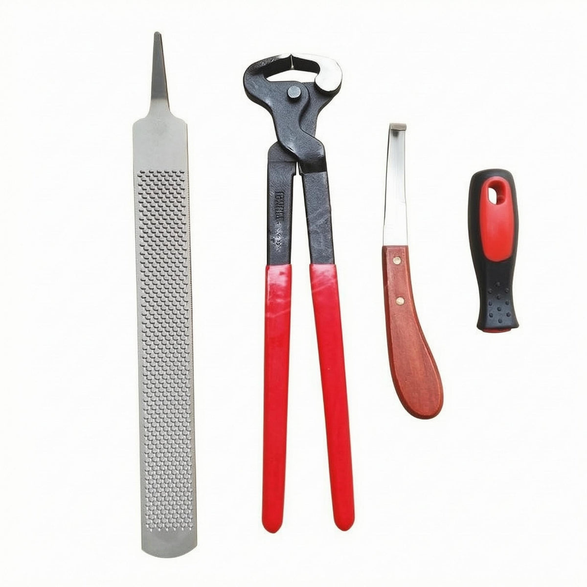 3 Pieces Farrier Hoof Trimming Tools Heavy-Duty Horse Hoof Tool Kit Wood Handle
