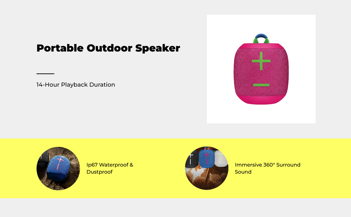 Waterproof speaker with 360° sound.