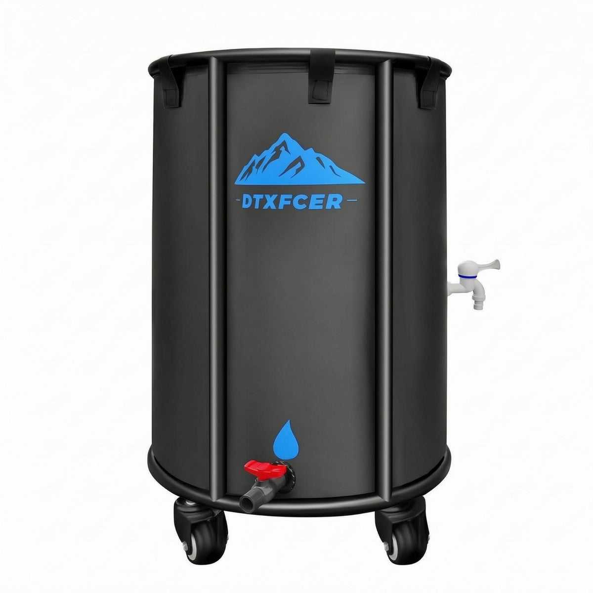 Wheeled Rain Barrel Caster Wheels Outdoor Storage Rounded Top Rim