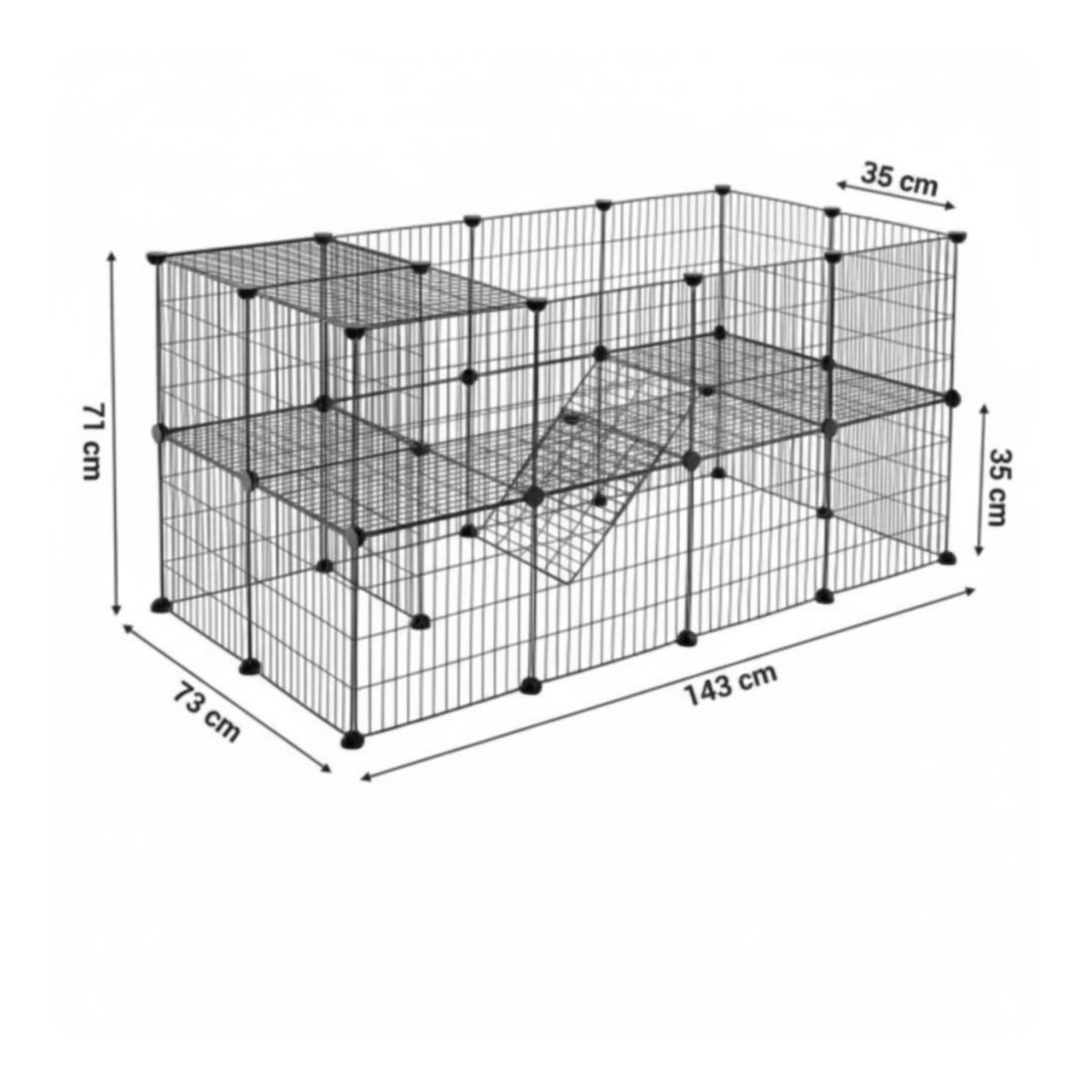 34 Pieces Modular Pet Fence Fine Grid Pet Enclosure Secure for Small Animals