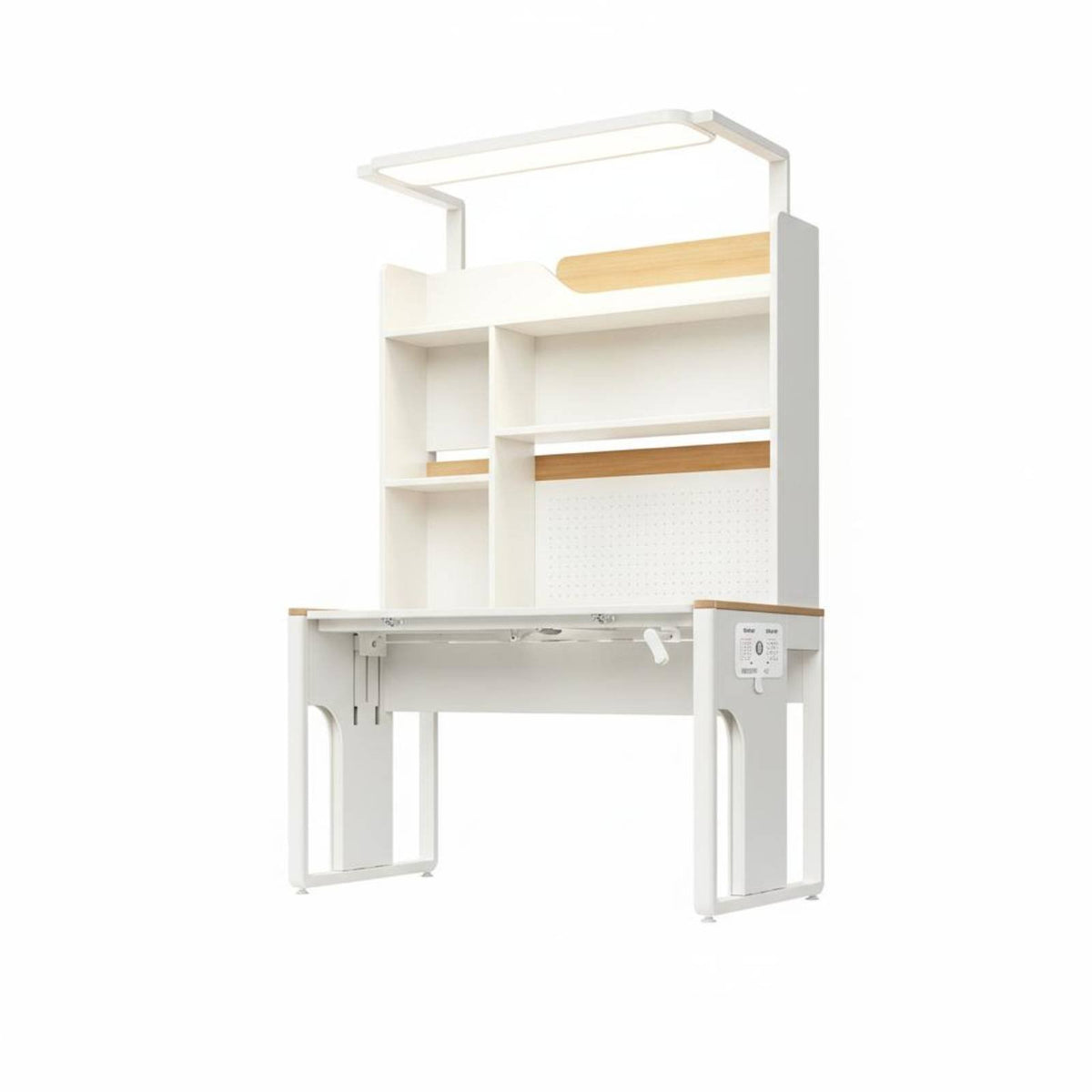 Kids Desk and Chair Set Adjustable Height Children's Study Desk with Hutch Student Table Ergonomic Lamp Storage Suitable for Home Study Room School