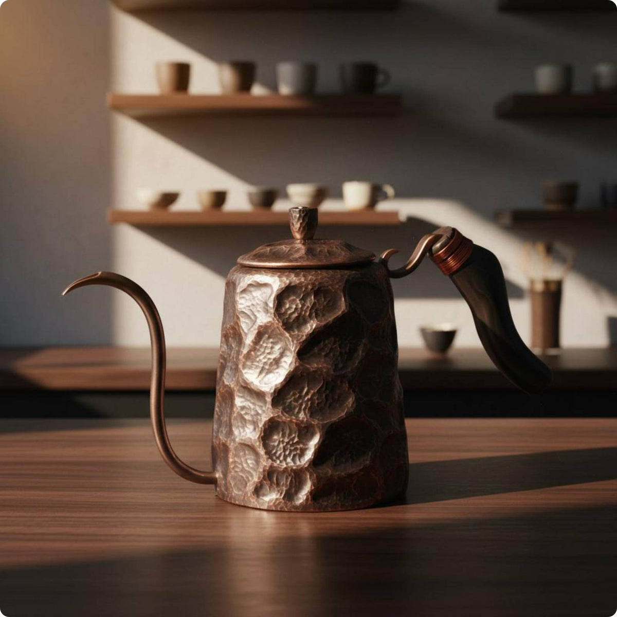 Pour-over Kettle Hammered Gooseneck Kettle Matching Lid