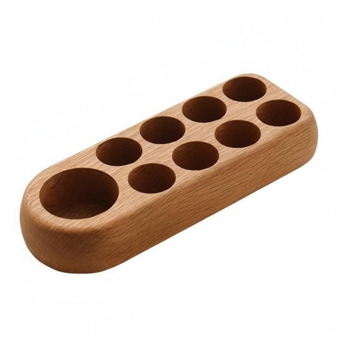 Elegant Design Red Oak Oil Organizer Polished Finish Solid Wood Rack Hand Polished Wooden Essential Oil Holder Fine Workmanship for Aromatherapists, Professionals, Beauty Salon, Spa, Desktop, Countertop