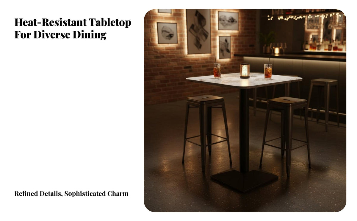 Scratch Resistant Sintered St Single Top Table Long-Lasting Sintered St Single Dining Table Easy to Clean Commercial Furniture Versatile Use for Cafe Owners, Interior Designers, Homeowners, Milk Tea Shop, Cafeteria, Office, Kitchen