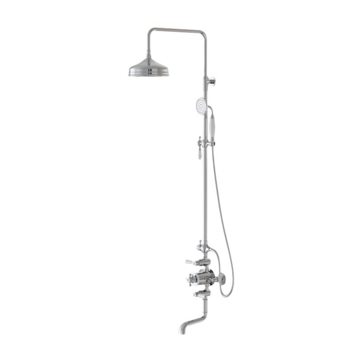 Temperature-regulated Brass Shower Faucet Set, Wall-Mounted, double Control, High Pressure, Bathroom Shower System