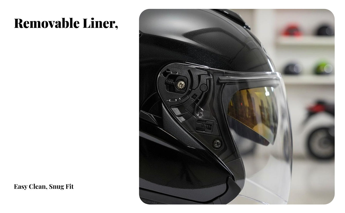Quick Release Buckle 3/4 Motorcycle Helmet Removable and Washable Liner 3/4 Uncovered Face Helmet Lightweight Safeguarding Headwear Glasses Friendly for Men, Women, Commuting, Street Riding