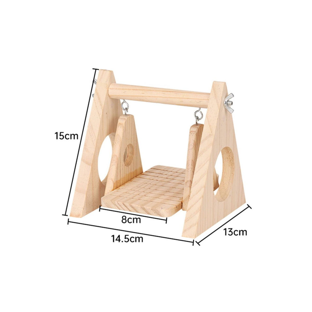 Relieves Boredom Bird Enclosure Rocking Toy Gnaw-Resistant Safe Wooden Bird Swing Detachable Design for Parrots, Small Birds