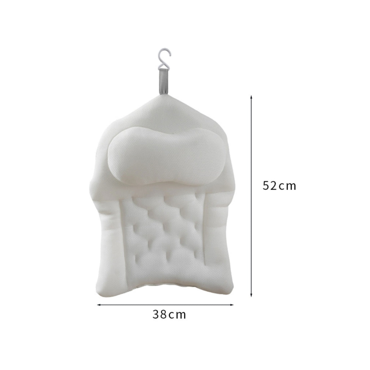 Bathtub Cushion Pillow Tufted Head and Neck Support Pillow Ergonomic Design