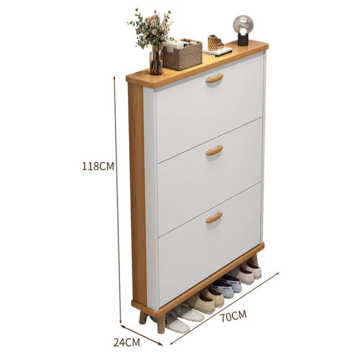 Hinged Footwear Storage Unit Shoe Storage Cabinet Space Saving Organizer Minimalist Drawer Furniture Swiveling Suitable for Apartment Dwellers Homeowners Hallway Doorway Living Room