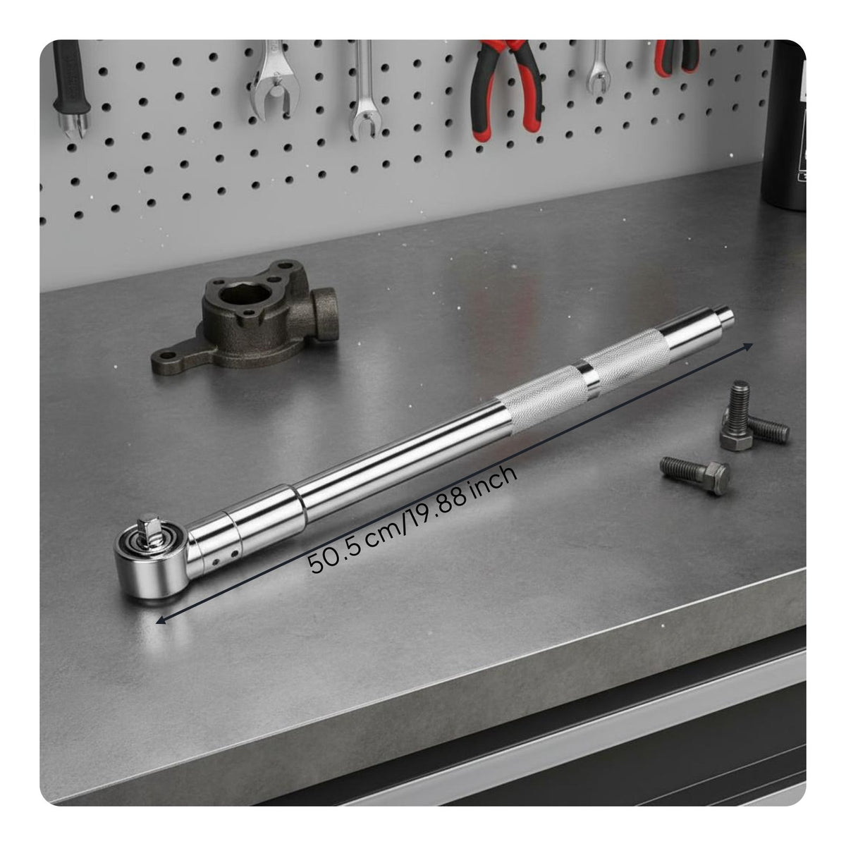 High Hardness Steel 1/2 Inch Drive Reversible Ratchet Heavy Duty Extended Ratchet Wrench Non-Slip Grip Automotive Tool for Garage