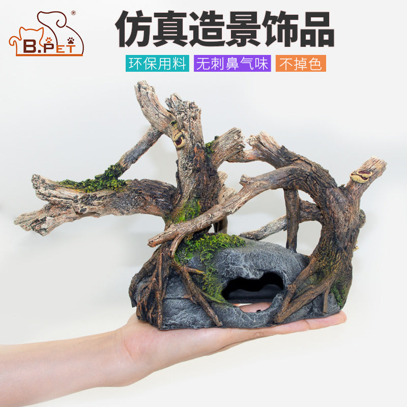 Bpet Resin Shrub Aquarium Decoration for Fish and Shrimp Hideout