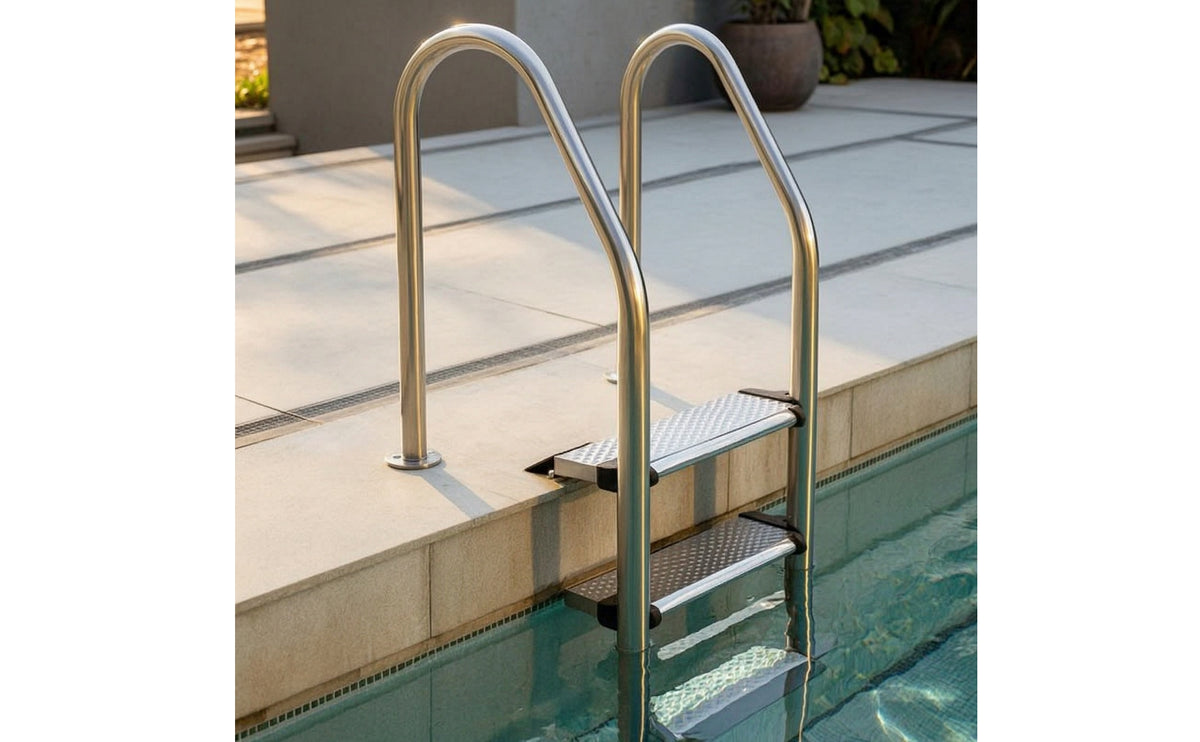 Polished Stainless Steel Pool Ladder Easy to Install Swimming Pool Ladder with Non-Slip Steps Stable Long-Lasting