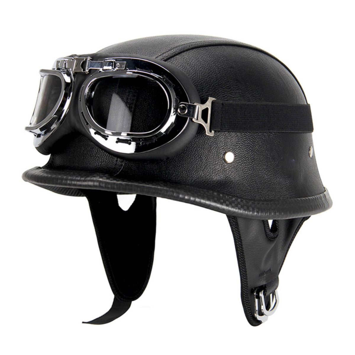 Retro Half Shell Helmet Adjustable Chin Strap Safety Gear Breathable