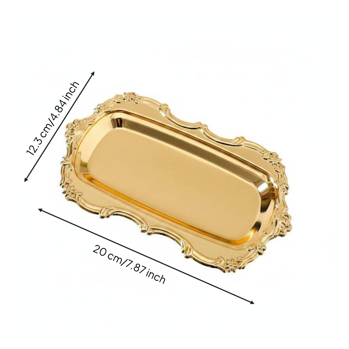 Vintage Metal Tray Retro Design Ornate Dessert Tray Decorative