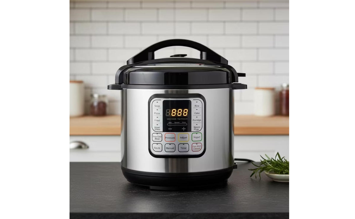 Stainless Steel Electric Pressure Cooker Digital Pressure Cooker with Removable Pot Programmable Multicooker Single-Touch for Home Cooks, Families, Kitchen, Countertop