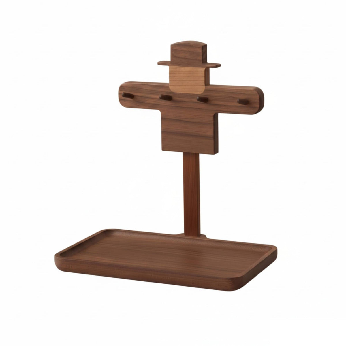 Key Organizer with Tray Natural Wooden Key Rack with Tray Versatile for Dresser