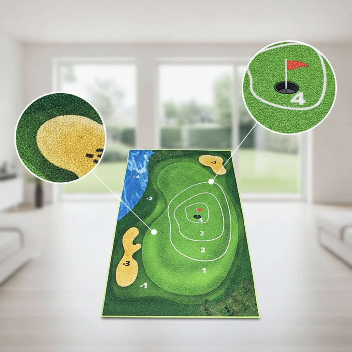Golf Chipping Mat Non-Slip Golf Training Mat Foldable for Golfers, Beginners, Home, Backyard, Garage