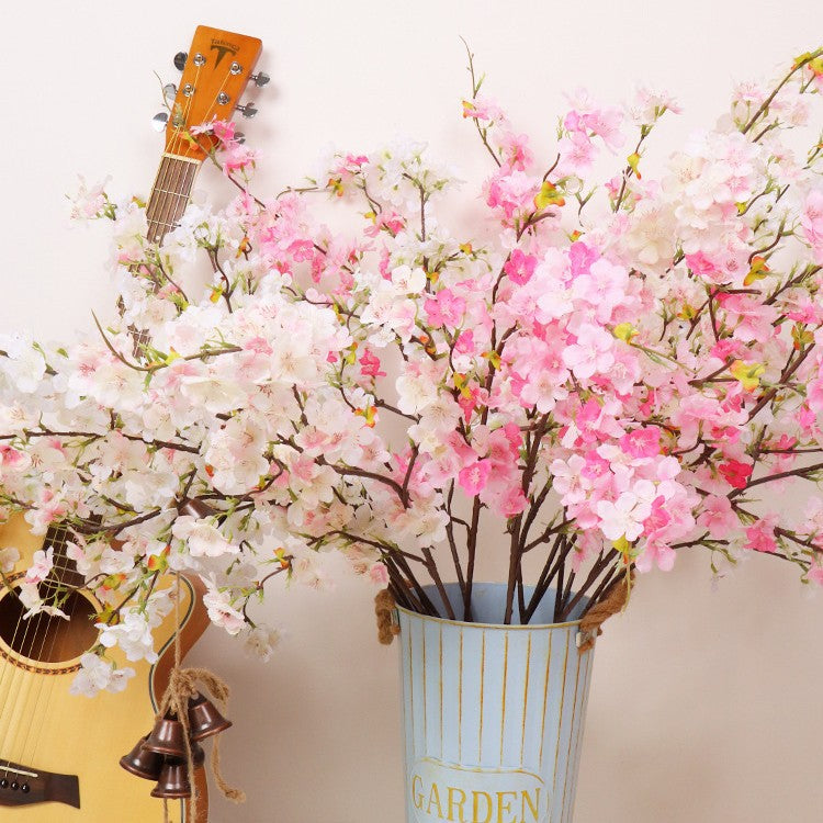 Artificial Cherry Blossom Branch with Multiple Forks for Wedding and Home Decor