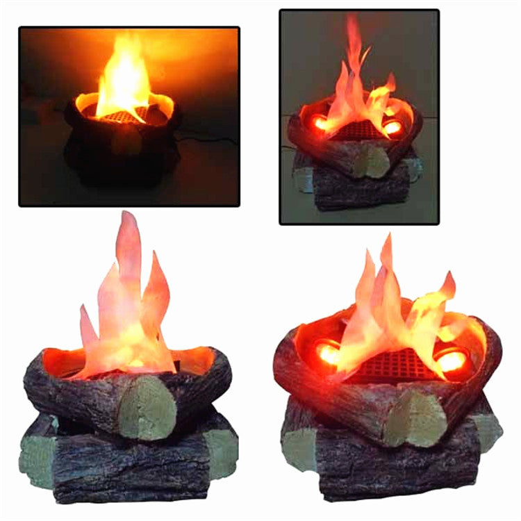 Wooden Flame Lamp Simulated Electronic Flame Lamp New LED Flame Lamp for Haunted House Party Stage Effect