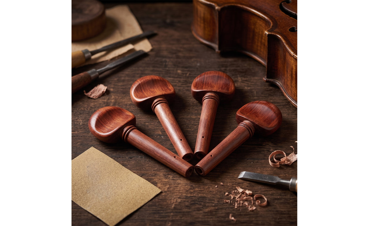 4 Pieces Rosewood Cello Pegs Wooden String Instrument Fittings Hardware for Cellists