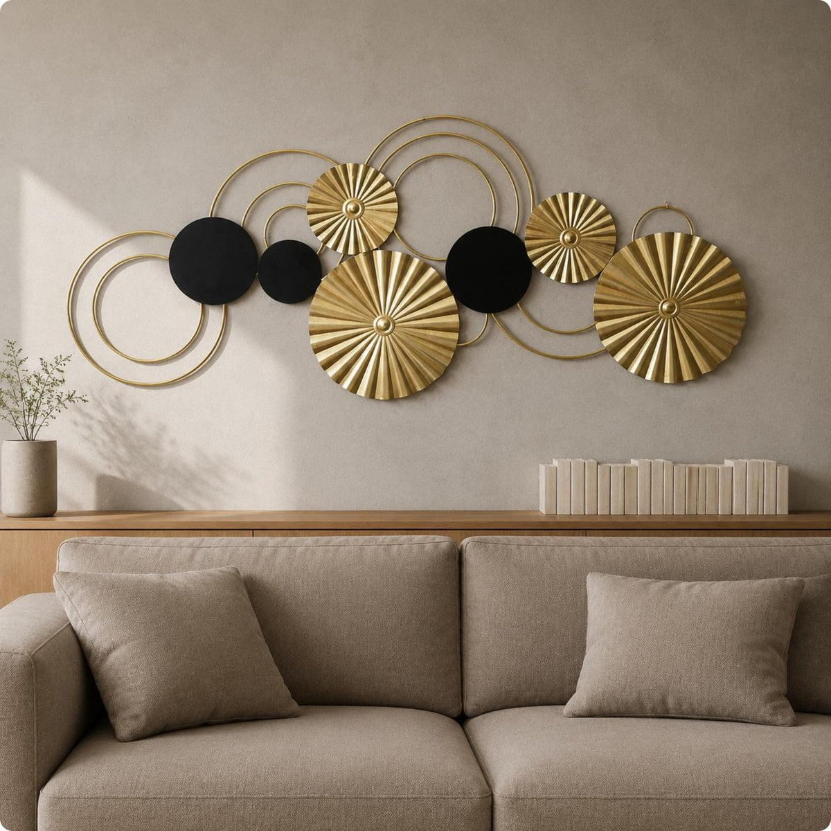 Abstract Circular Wall Art Hanging Abstract Circular Wall Decor Easy Installation