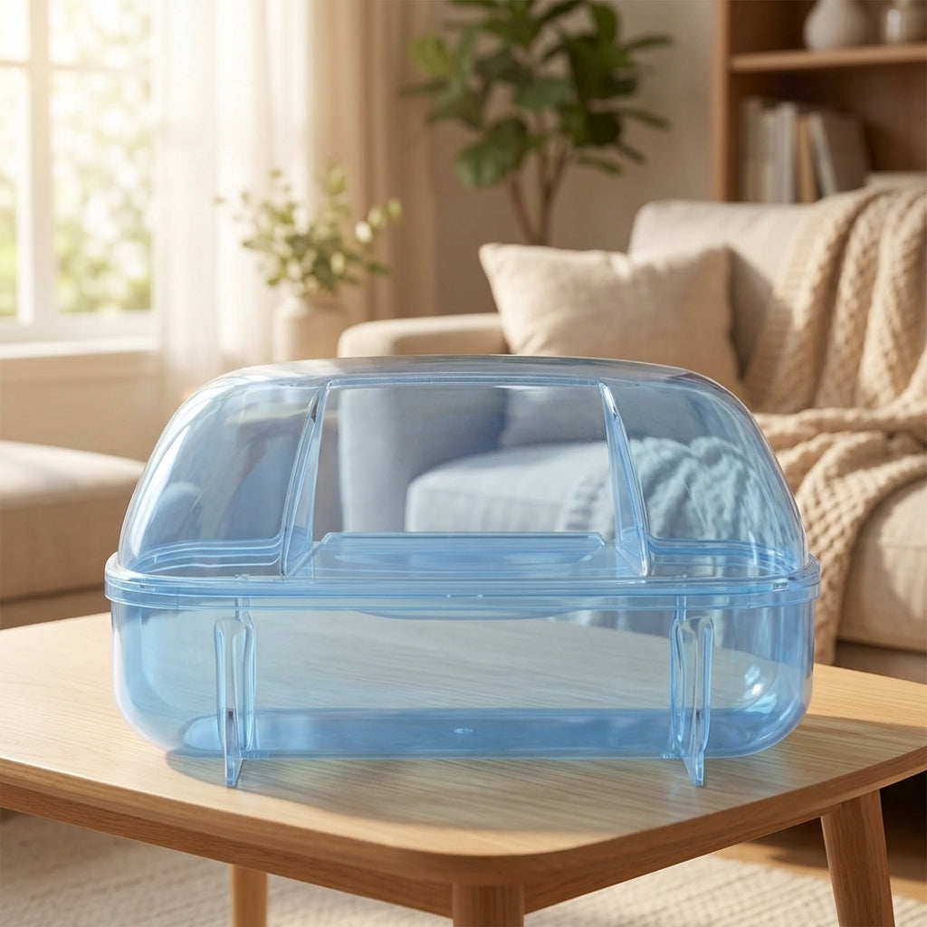 Hamster Sand Bath with Measurement Markings, Stable Base Hamster Sand Bath, Transparent Hamster Dig Box for Dwarf Species and Small Rodents
