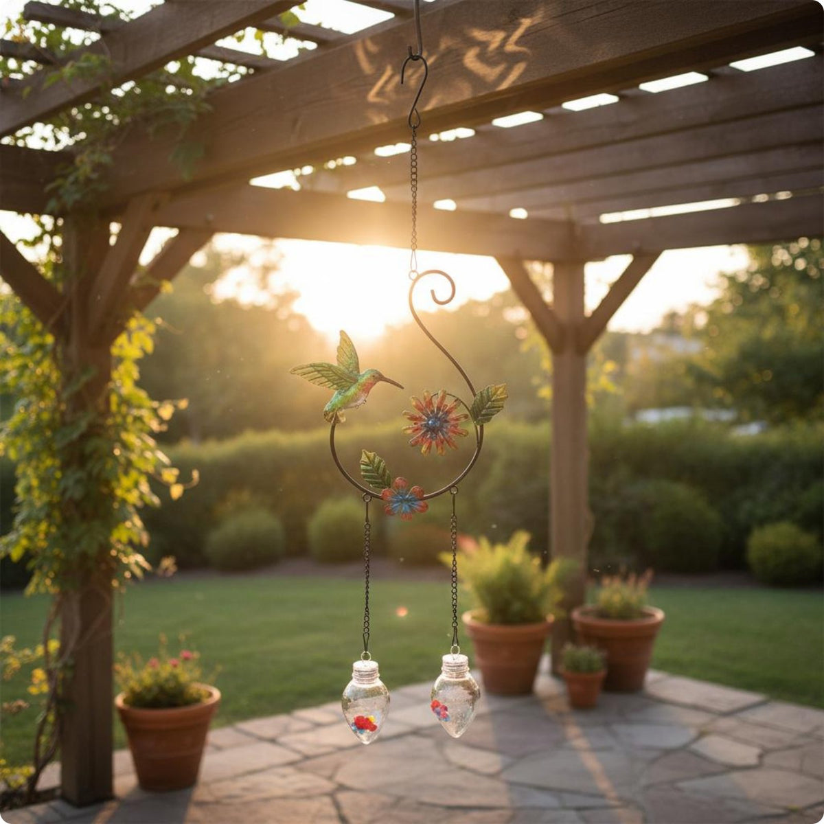 Decorative Hummingbird Feeder Colorful Garden Decor for Yard, Patio