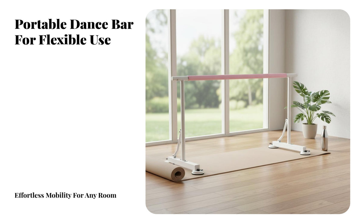 Adjustable Home Dance Bar Non-Slip Feet Freestanding Dance Bar Heavy-Duty Freestanding Dance Barre for Dancers, Beginners, Gym