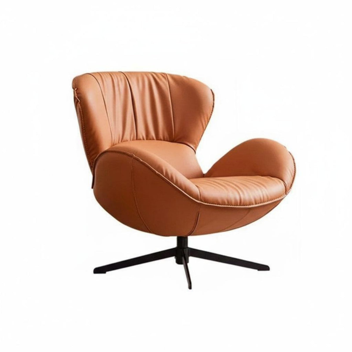 Upholstered rotating Armchair Nordic Design Single Sofa Modern type Ergonomic spine supportrest for Homeowners, Home Office
