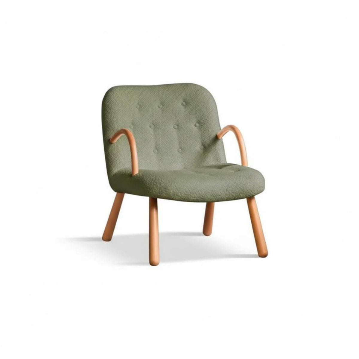 Nordic design Upholstered Armchair with Wooden Legs sturdy Wood Frame Lounge Chair space-saving Design Indoor Furniture snug Fabric for Apartment Dwellers, Young Adults, Balcony, Living Room, Bedroom, perusing corner