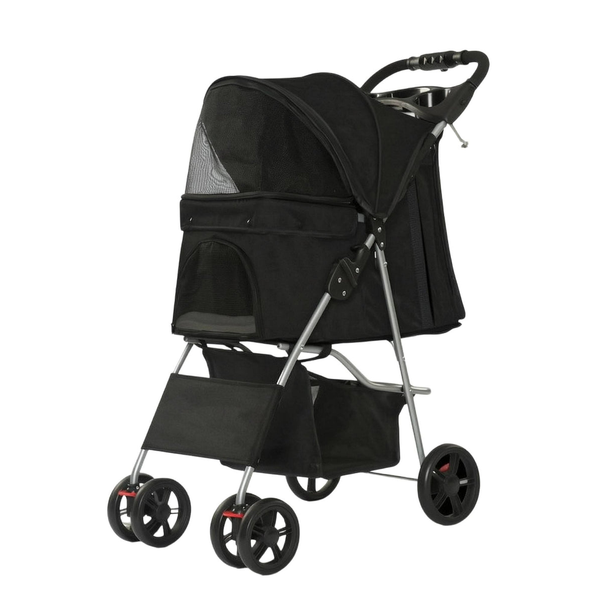 Four-Wheel Pet Stroller Portable Pet Stroller with Four Wheels Safe for Cats