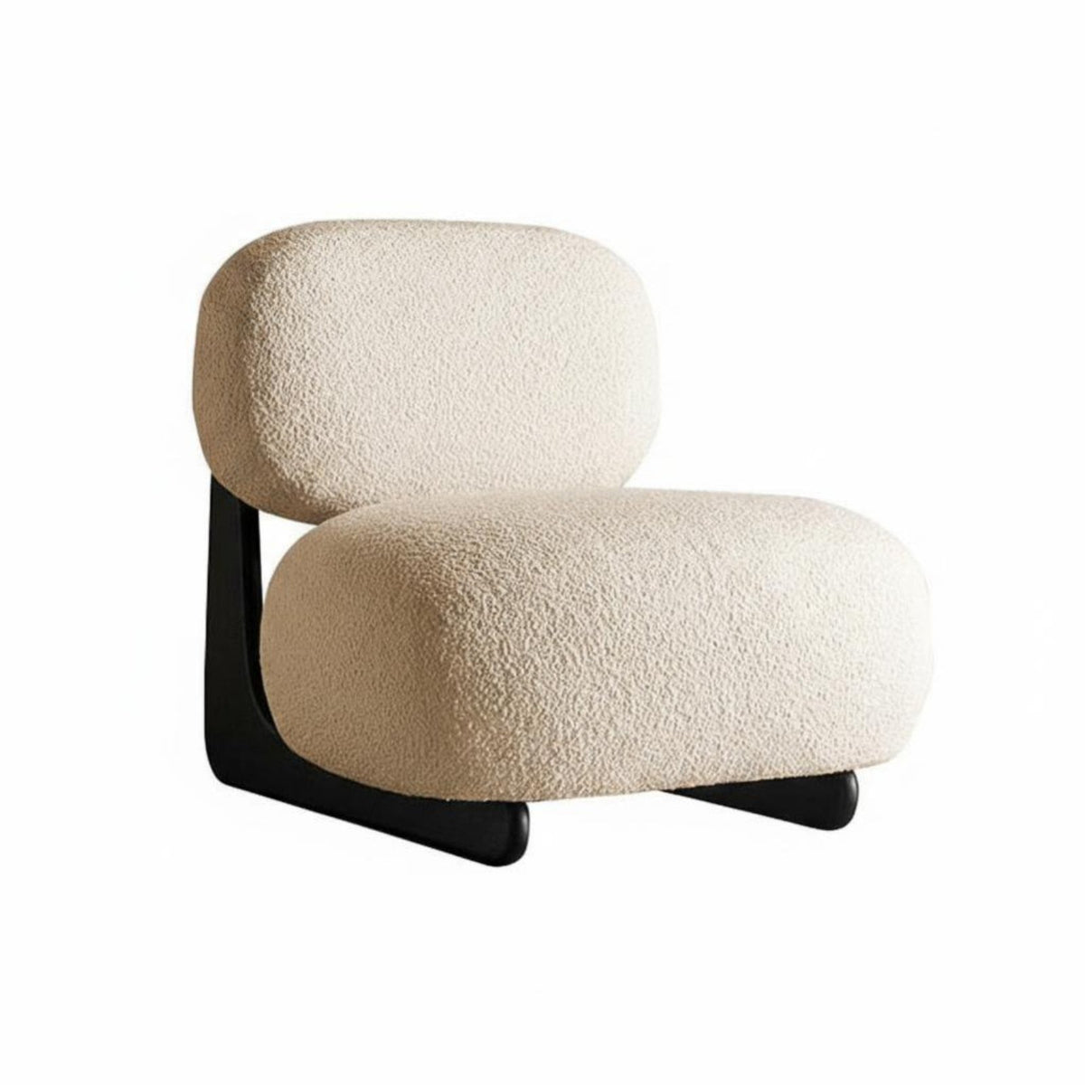 Wabi-Sabi design Teddy Armchair snug Lounge Chair Comfortable Accent Seat sturdy Wood Frame for Interior Decorators, Readers, Homeowners, Bedroom, Living Room, perusing corner, neutralice