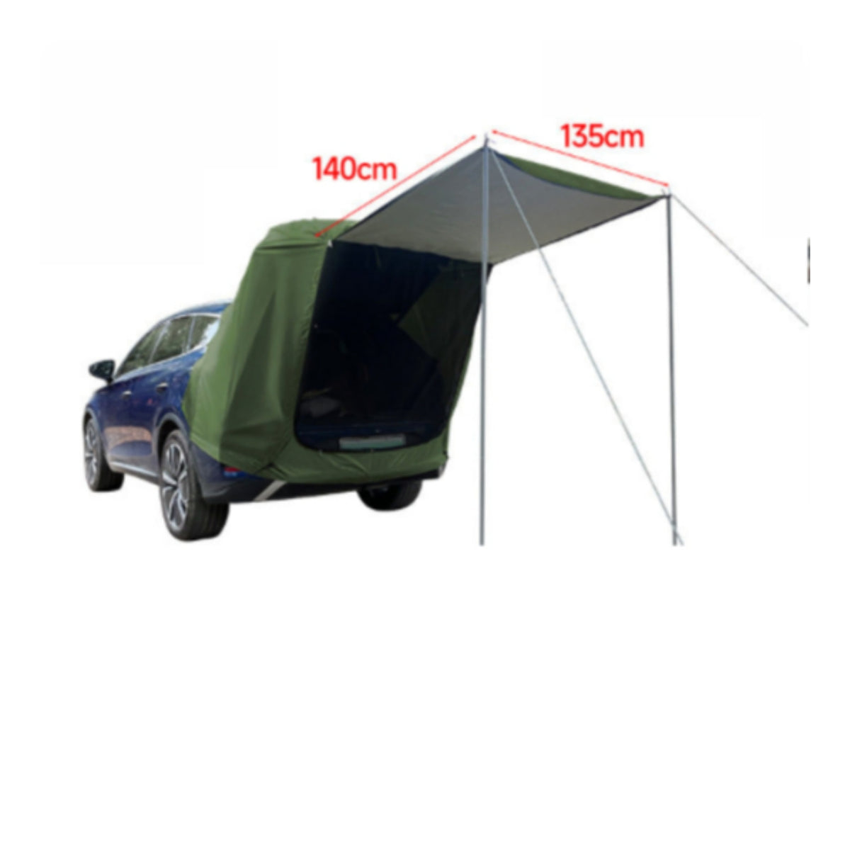 SUV Rear Awning Tent Universal Fit SUV Awning Tent Rainproof for Road Trips