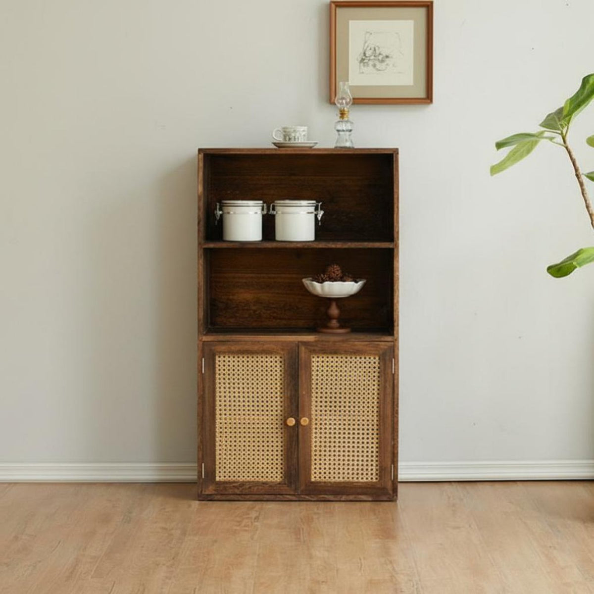 Configurable Open-Shelf Cabinet Multi-Functional Unrestrictedstanding Shelving Unit Minimalist Aesthetic Rounded Corners