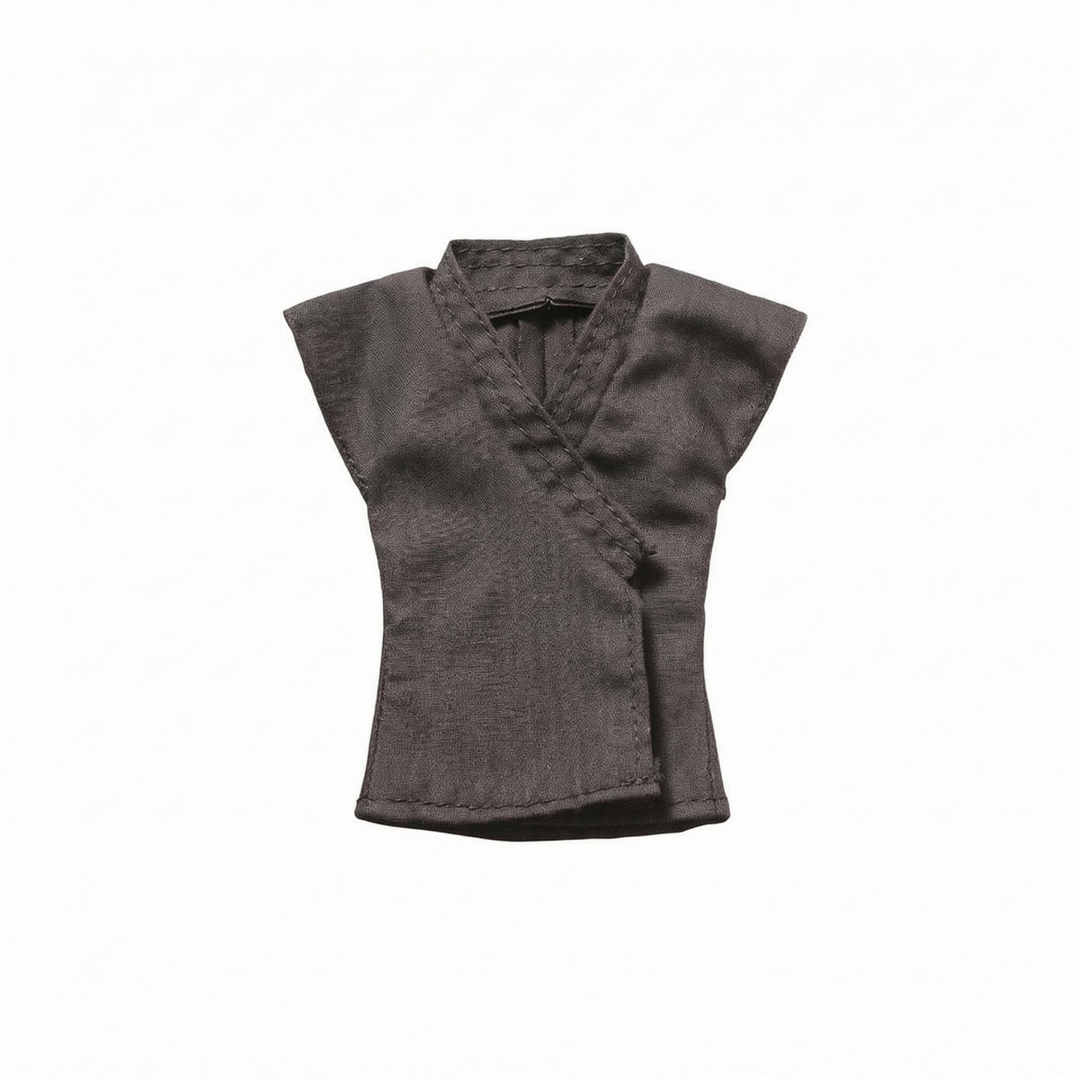 Wrap-Front Doll Top Martial Arts Look Sleeveless Doll Top Black