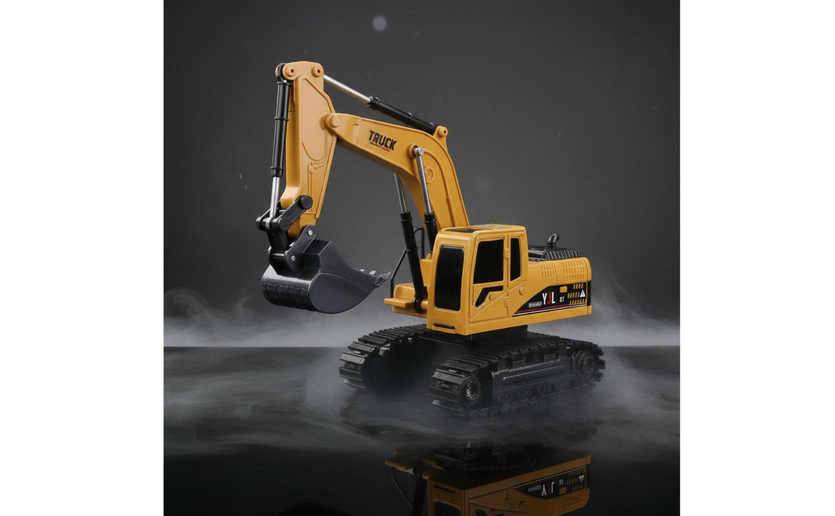 Wireless Control Digging Machine Flexible Digging Boom 6 Control Digging Machine Toy RC Digger Toy Illuminated Lights RC Tracked