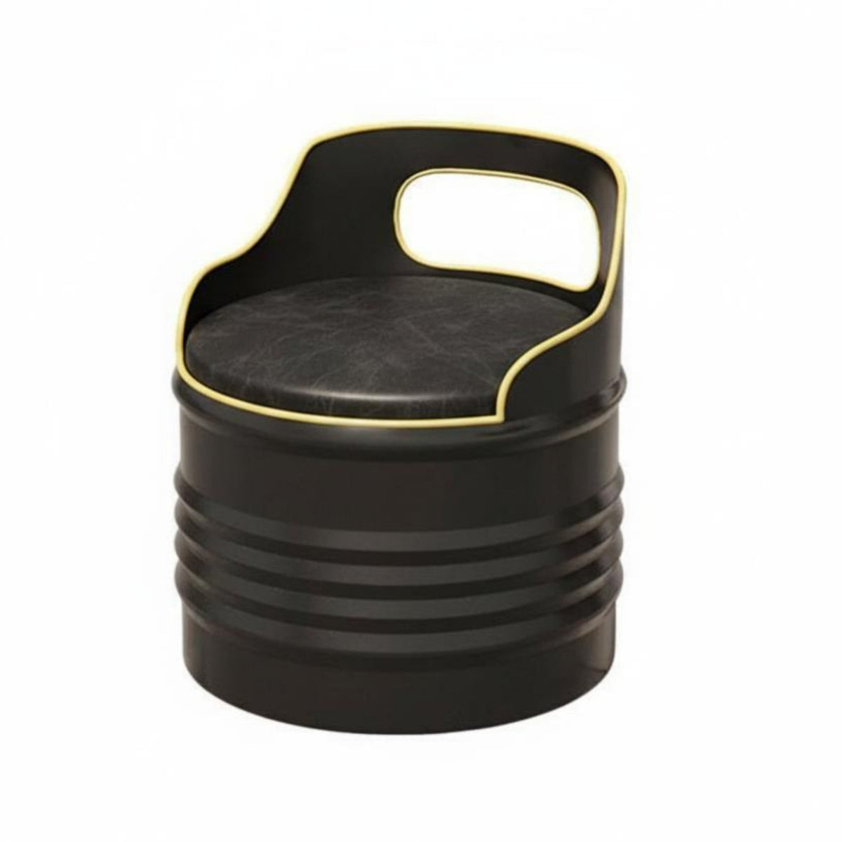 Oil Drum Table and Chair sturdyDuty Construction Oil Drum Furniture Set Space-Saving Rounded borders for Man Cave, Garage, Patio