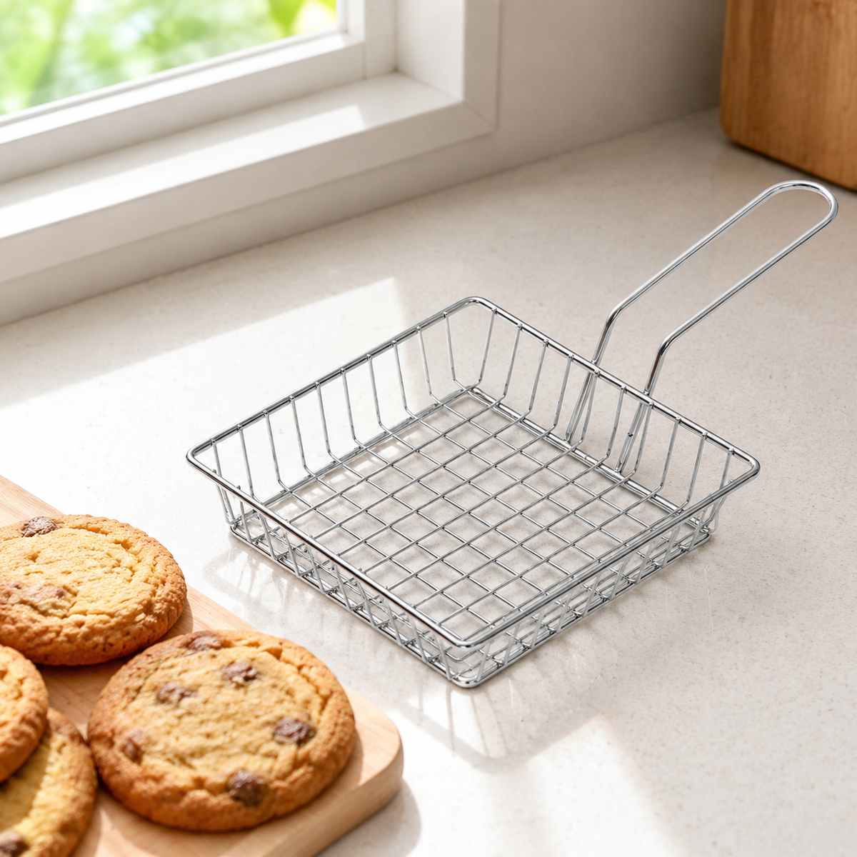 Square Cooling Rack, Rust-Resistant, Carbon Steel Cake Rack with Feet, Non-Stick for Pastries and Cookies