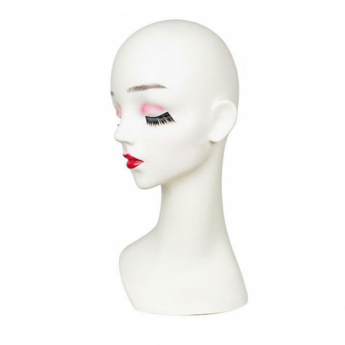 Mannequin Head with Shoulders Life Size Head and Shoulder Display PVC for Boutique