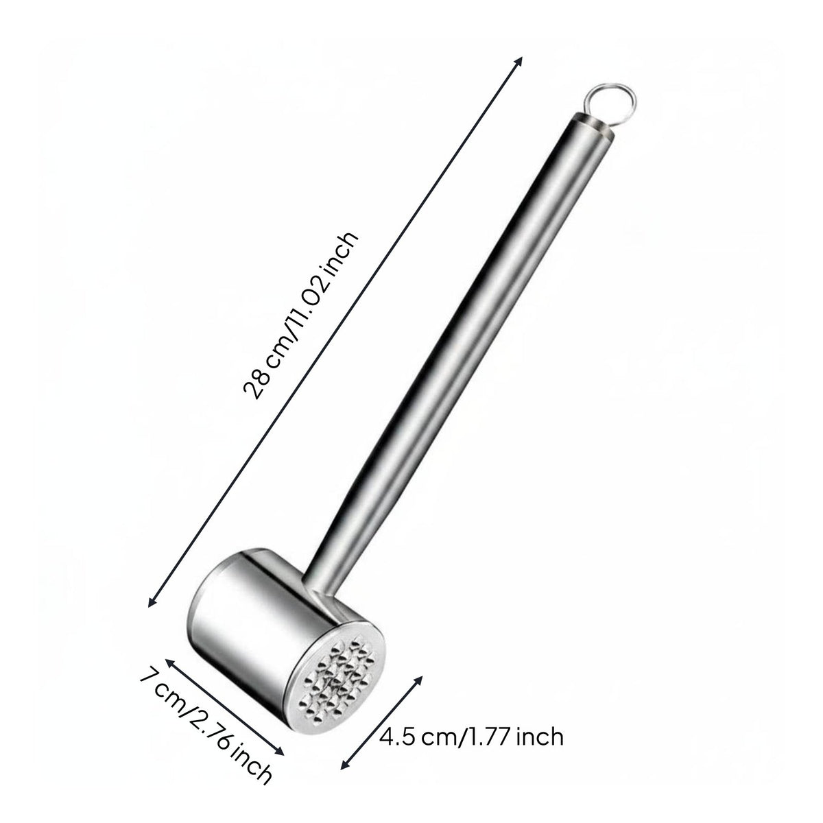 Two-SidedSided Meat Tenderizer Rust Resistant Stainless Steel Meat Mallet