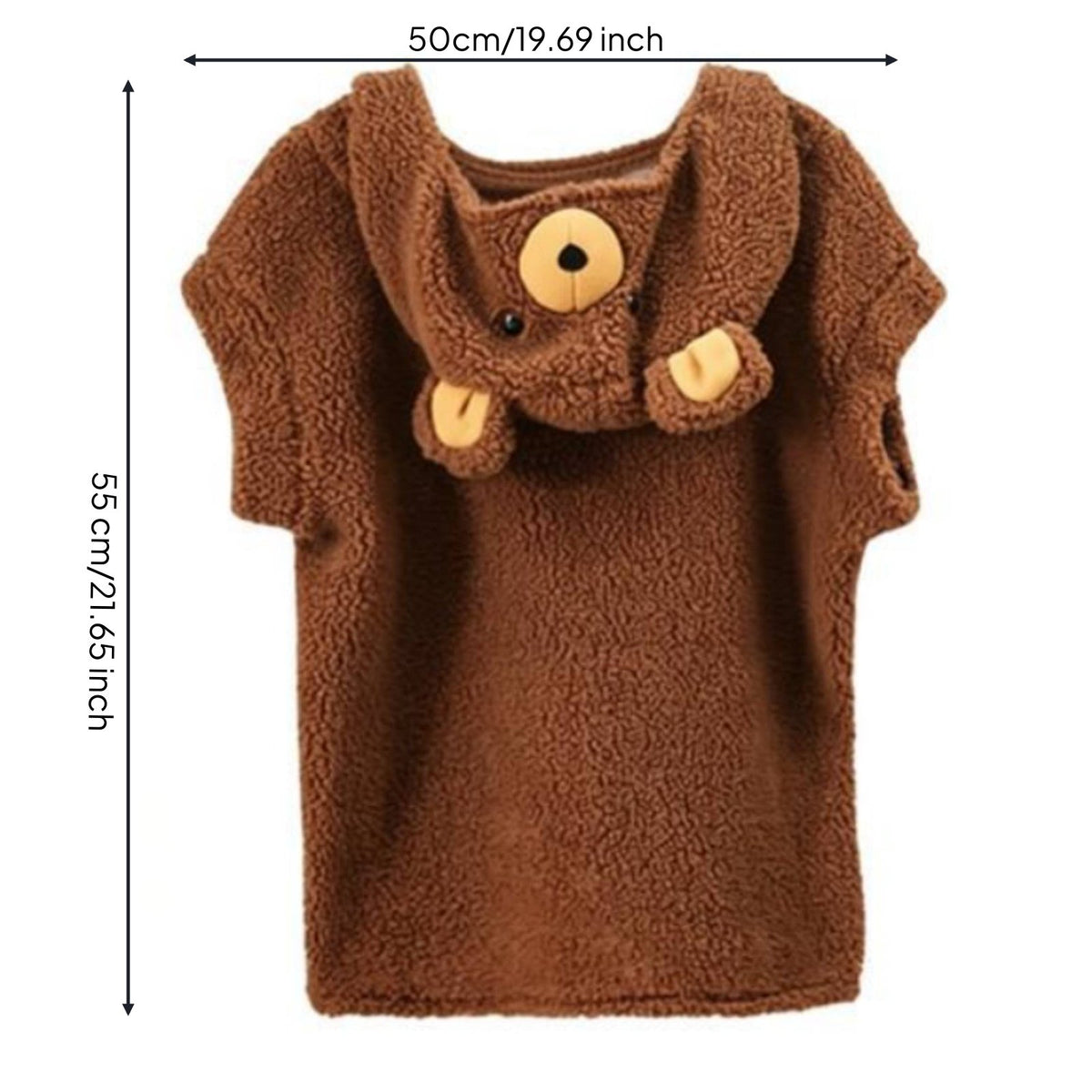 Funny Bear Costume Fun Design Hooded Bear Costume Soft Material Furry Character Vest Easy to Wear for Adults, Teens, Halloween, Stage Performances, Parties